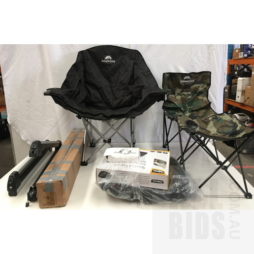 Assorted Camping Gear Including Sonnenberg Camping Chair And 5pcs Chair And Table Set
