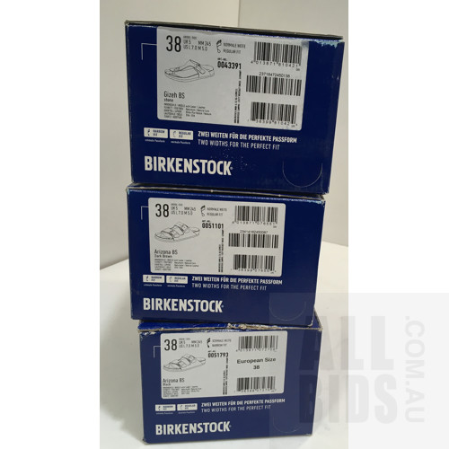 Birkenstock Sandals Size EU38 - AU5  - Lot Of Three