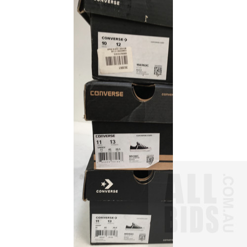 Converse Unisex Shoes Size UK10-11 Men's OR UK12-13 Women's - Lot Of 3