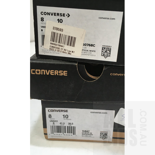 Converse Unisex Shoes Size UK8 Men's OR UK10 Women's - Lot Of 2