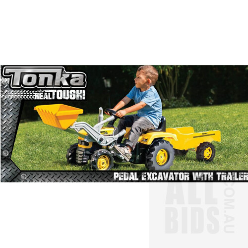 Chiildren's Toilet Trainer, 10 in 1 Wooden Board Game And Tonka Pedal Excavator With Trailer For Parts Or Repair Only