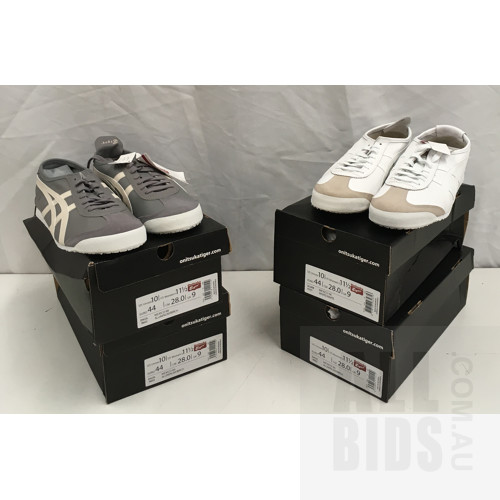 Onitsuka Tiger Unisex Mexico 66 White And Aluminum/Birch Shoes Size UK9 - Lot Of 4 - ORP $590 Combined