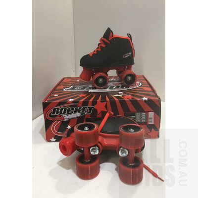 Crazy Rocket Black And Red Roller Skates