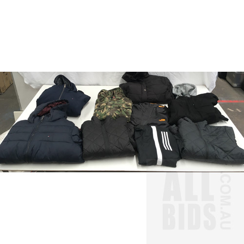 Assorted Jackets Brand's Including Tommy Hilfiger And The North Face - Lot Of 8