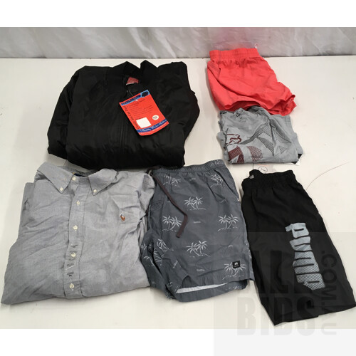 Bulk Lot Of Assorted Men's And Women's Clothing Brands Including Ralph Lauren, Puma And Fox - Lot Of 50 - ORP Over $1000