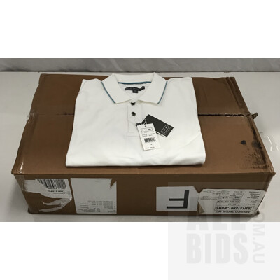 Ike By Ike Behar, Size S, White Polo Shirts - Lot Of 15 - ORP$1275 Combined