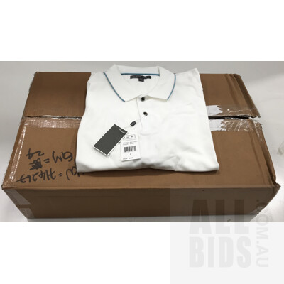 Ike By Ike Behar,  Size L White Polo Shirts - Lot Of 20 - ORP$1700 Combined