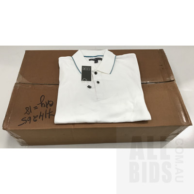 Ike By Ike Behar, Size S, White Polo Shirts - Lot Of 15 - ORP$1275 Combined