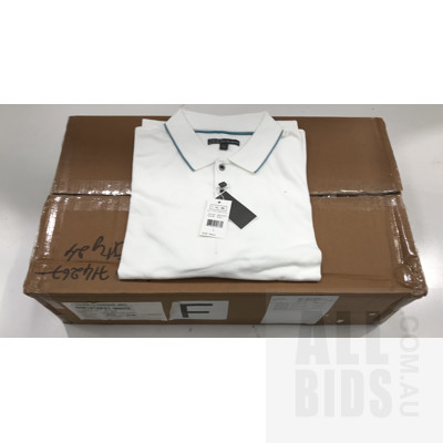 Ike By Ike Behar,  Size L White Polo Shirts - Lot Of 23 - ORP$1955 Combined