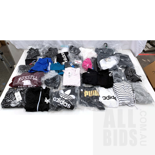 Bulk Lot of Designer Women's Clothing Size 10-12/M Brand's Including Puma, Adidas, Bonds, Zoo York, Russell Athletic and More
