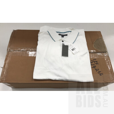 Ike By Ike Behar,  Size M White Polo Shirts - Lot Of 20 - ORP$1700 Combined