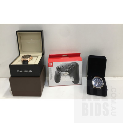 Tommy Hilfiger Watch, Earnshaw Watch And Nintendo Switch Controller