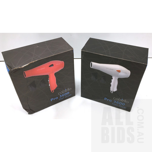 Cabelllo Pro 3600 Hair Dryer - Lot of Two