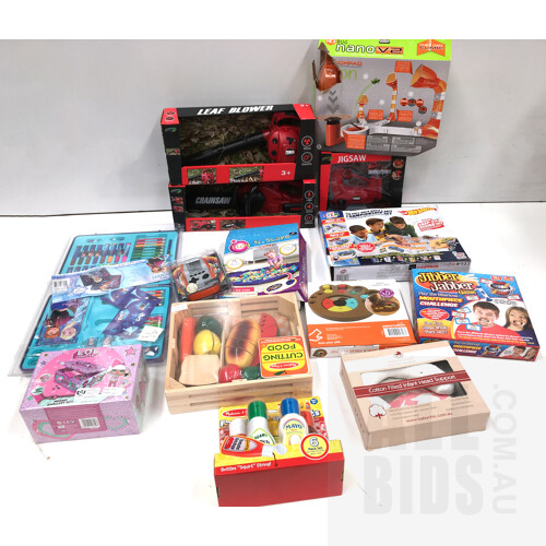 Assorted Lot of Kids Toys Brands Including Lenoxx, Hot Wheels, Disney, Jibber Jabber and More