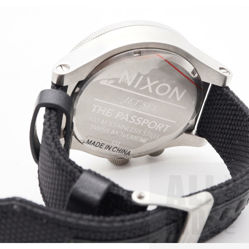 Nixon Jet Set The Passport Black Textile A321 000 49mm A321000 Wristwatch