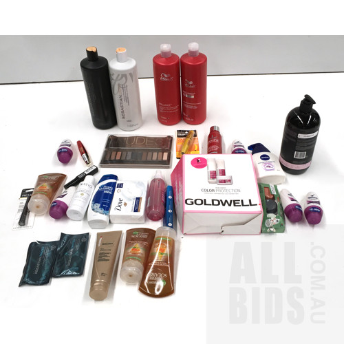 Assorted Hair Care & Hygiene Products Including Goldwell Colour Protection Set, Sebastian Professional Shampoo and More
