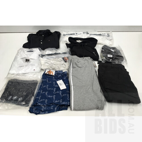 Designer Men's Clothing Size Small Brands Including Calvin Klein, Ralph Lauren, Tommy Hilfiger and More - Lot of 10