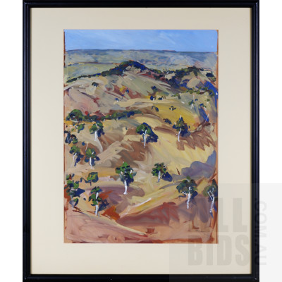 Bill Wright (active 1970s/80s), View From Mount Bevor Near Harrogate South Australia 1986, Oil on Paper, 67 x 48 cm