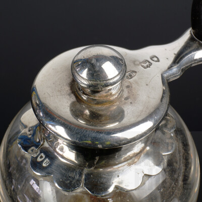 Sterling Silver and Glass Pepper Grinder, London, Joseph Braham London, 1892