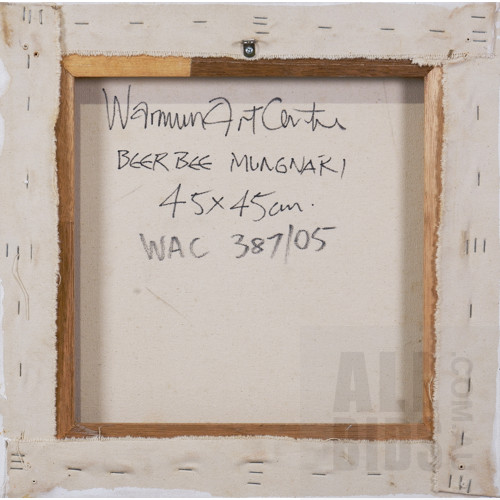 Beerbee Mungnari (1931-2011, Gija language group), Untitled, Natural Ochre and Pigments on Canvas, 45 x 45 cm