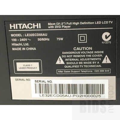 Hitachi LE32ECD05AU 32 Inch  Full HD LED LCD TV And LG 32LN5400 32 inch Full HD LED LCD TV
