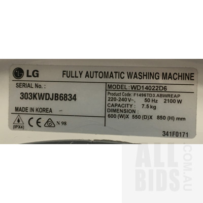 LG WD14022D6 7.5kg Direct Drive Front Load Washer