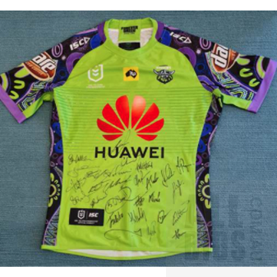 2020 Raiders Indigenous Jersey (Signed by NRL Squad)
