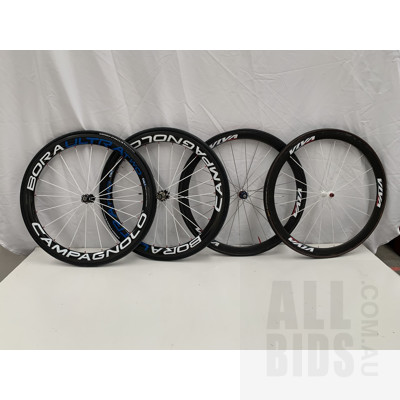 Imitation Campagnoin With 11 Speed Hub and Viva Wheels With Campagnolo 10 Speed Hub (Tubless) - 2 Sets Of Bike Wheels