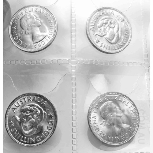 Australia: Silver Shillings 1962 (x4)