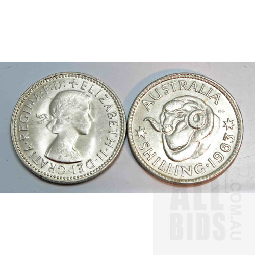 Australia: Silver Shillings 1963 (x2)