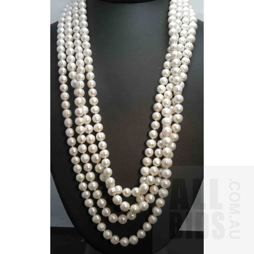 Extra Extra long Cultured Pearl Necklace