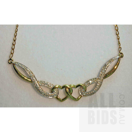 9ct Two-tone Gold Diamond-set Necklace