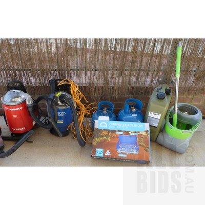 Vacuum Cleaners, Mop, Jerry Can, Camping Stove, Gas Bottles