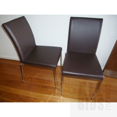 Stakka Leather Dining Chairs - Lot of Nine