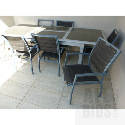 Seven Piece Extension Table Outdoor Dining Setting