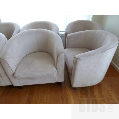 Imola Microsuede Tub Chairs - Lot of Eight