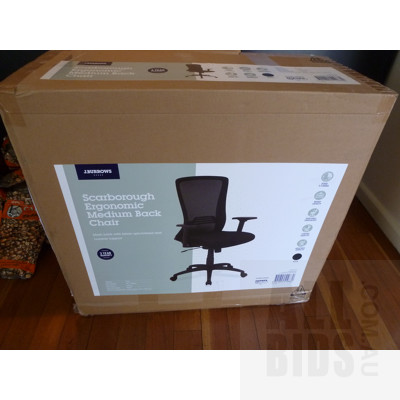 J Burrows Medium Backed Ergonomic Office Chair - New