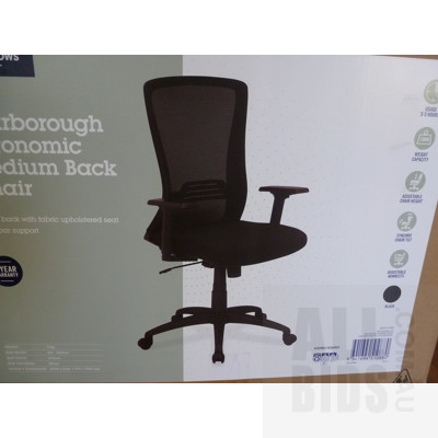 J Burrows Medium Backed Ergonomic Office Chair - New