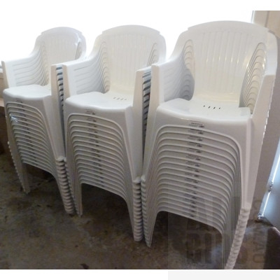 Marquee Verona Low Back Resin Outdoor Arm Chairs - Lot of 50