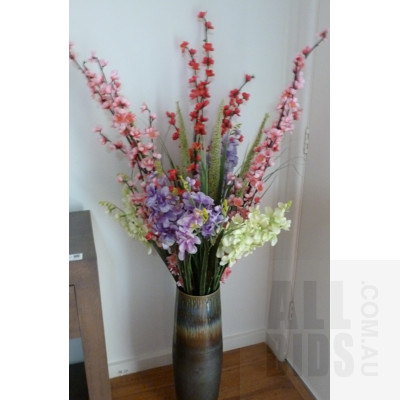 Vases With Artificial Flowers - Lot of Three