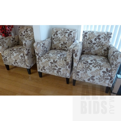 Madrid Beta Occasional Armchairs With Doeskin Pattern - Lot of Six