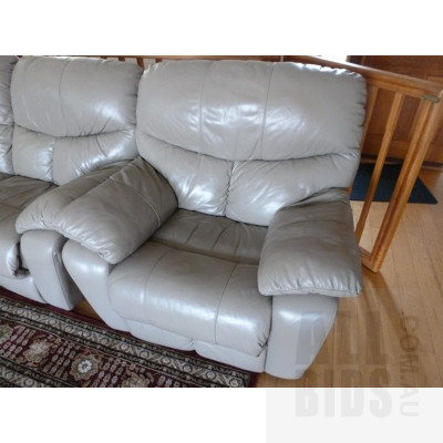 Leather World 5.5 Seater Modular Leather Recliner Lounge Suite With Recliner Armchair