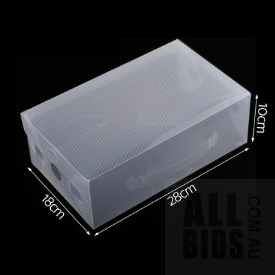 40pcs Clear Shoe Storage Box Transparent Foldable Stackable Boxes Organize Home - Brand New