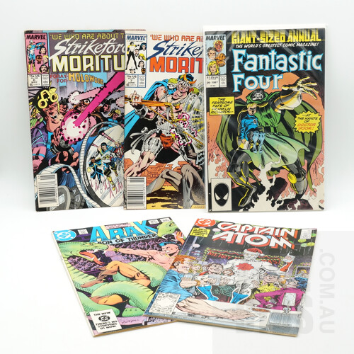 Five Vintage Comics, Including 1987 Fantastic Four, 1987 Captain Atom and More