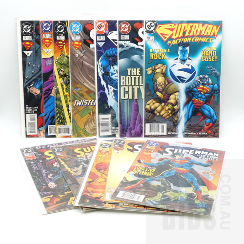 Twelve Superman in Action Comics, 705, 707, 709, 710, 711, 712, 715, 716, 722, 725, 733, 734