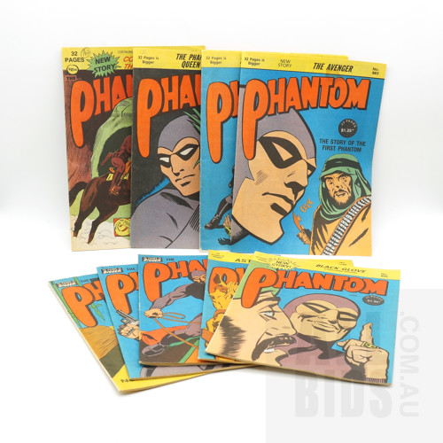 Nine Vintage Phantom Comics, Including 753, 767, 769, 900, 899, 885, 942, 884, 883