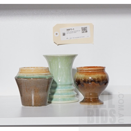 Three Vintage Bakewell Sydney Newtone Vases