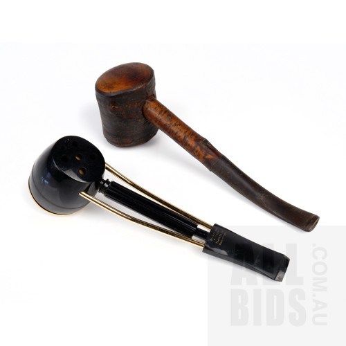 Two Vintage Smoking Pipes, Including a French Jima Pipe