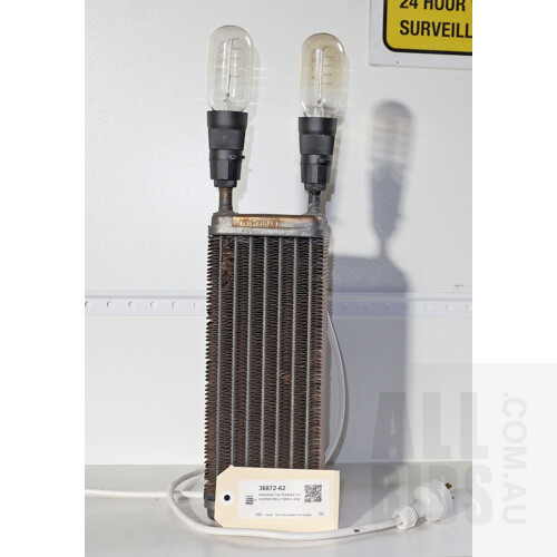 Industrial Car Radiator Converted into a Table Lamp