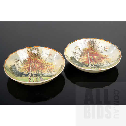 Two Royal Doulton Autumn Glory Sweets Dishes